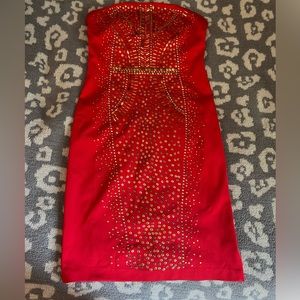 Cache strapless cocktail party Dress